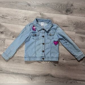 Carter's Light Blue Denim Jacket with Purple Heart Accents